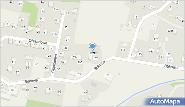Brenna, Bukowa, 107B, mapa Brenna