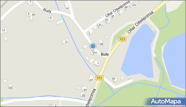 Brzeszcze, Budy, 3, mapa Brzeszcze