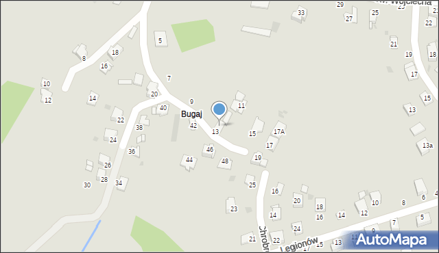 Brzeszcze, Bugaj, 21, mapa Brzeszcze