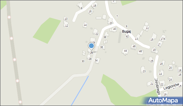 Brzeszcze, Bugaj, 26, mapa Brzeszcze