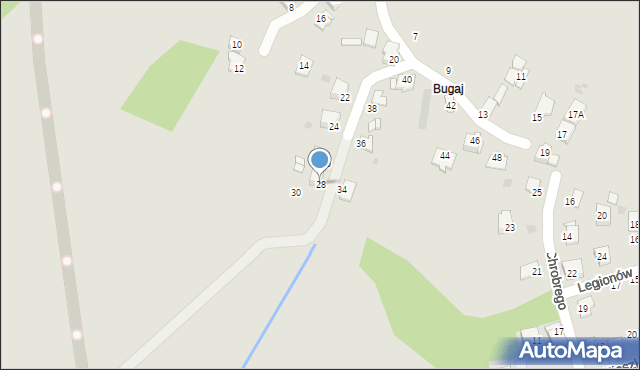 Brzeszcze, Bugaj, 28, mapa Brzeszcze