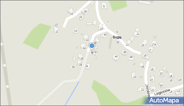 Brzeszcze, Bugaj, 36, mapa Brzeszcze