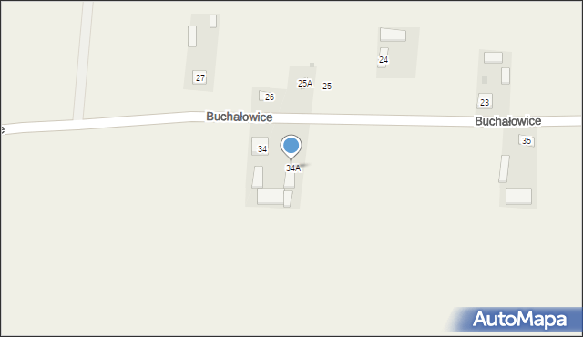 Buchałowice, Buchałowice, 34A, mapa Buchałowice