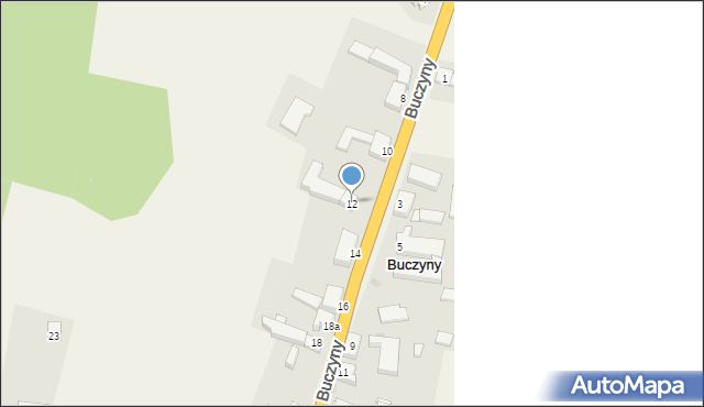 Buczyny, Buczyny, 12, mapa Buczyny