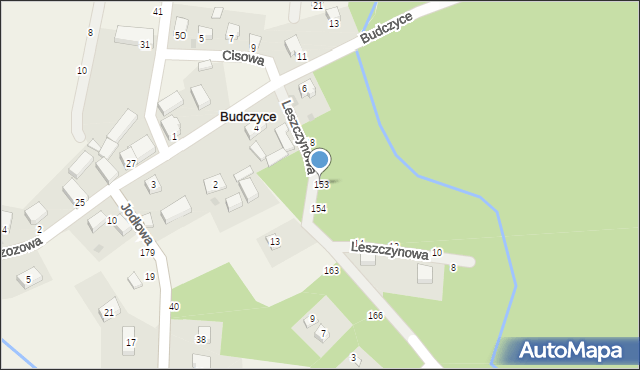 Budczyce, Budczyce, 153, mapa Budczyce