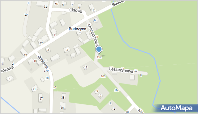 Budczyce, Budczyce, 154, mapa Budczyce