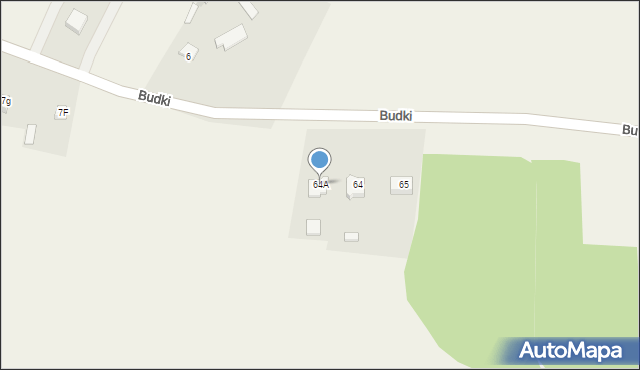 Budki, Budki, 64A, mapa Budki