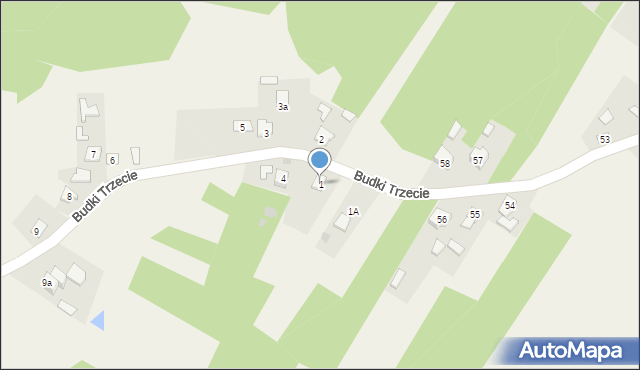 Budki, Budki Trzecie, 1, mapa Budki