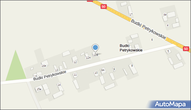 Budki Petrykowskie, Budki Petrykowskie, 12B, mapa Budki Petrykowskie