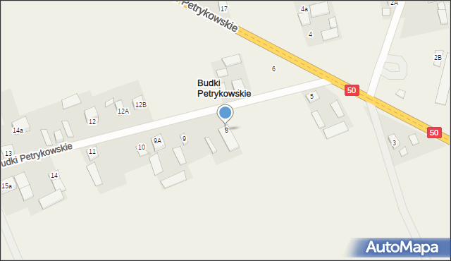 Budki Petrykowskie, Budki Petrykowskie, 8, mapa Budki Petrykowskie