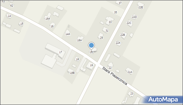 Budki Piaseckie, Budki Piaseckie, 20, mapa Budki Piaseckie