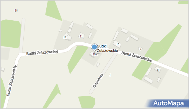 Budki Żelazowskie, Budki Żelazowskie, 10a, mapa Budki Żelazowskie