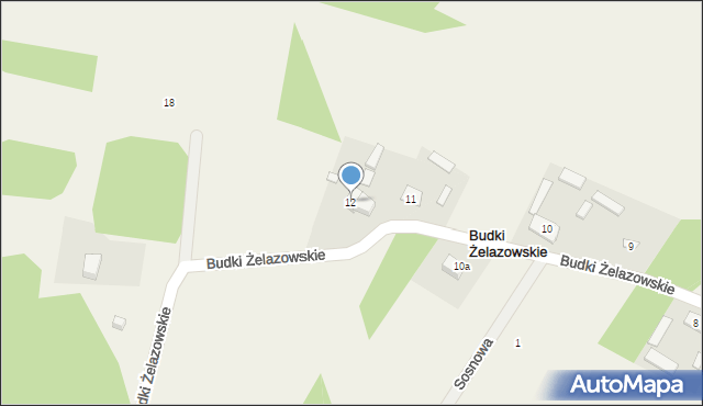 Budki Żelazowskie, Budki Żelazowskie, 12, mapa Budki Żelazowskie