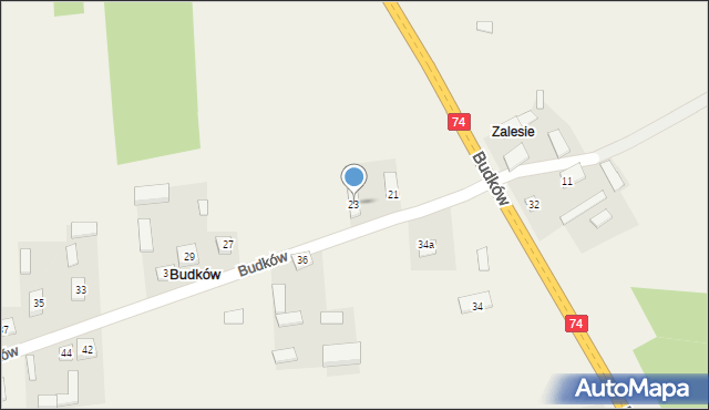 Budków, Budków, 23, mapa Budków