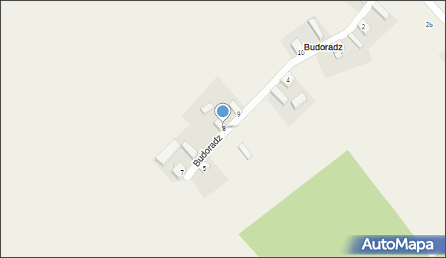 Budoradz, Budoradz, 8, mapa Budoradz