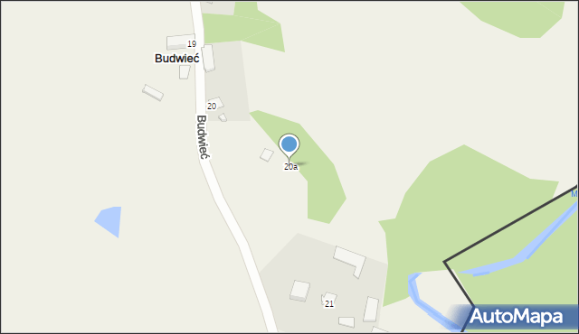 Budwieć, Budwieć, 20a, mapa Budwieć