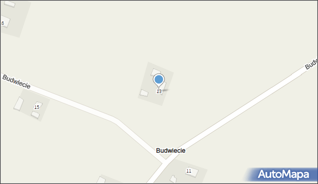 Budwiecie, Budwiecie, 13, mapa Budwiecie