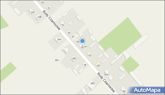 Budy Czarnockie, Budy Czarnockie, 61, mapa Budy Czarnockie
