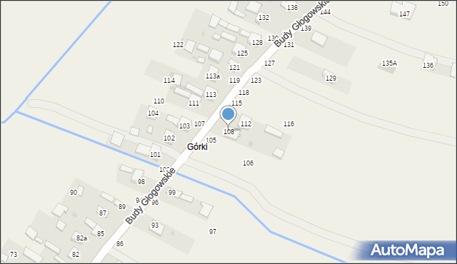 Budy Głogowskie, Budy Głogowskie, 108, mapa Budy Głogowskie