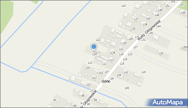 Budy Głogowskie, Budy Głogowskie, 114, mapa Budy Głogowskie