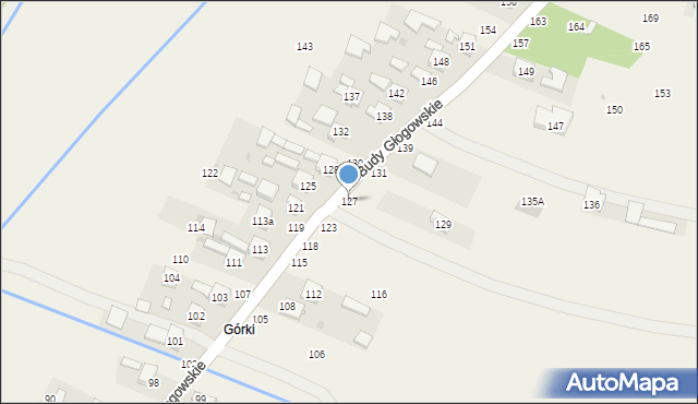 Budy Głogowskie, Budy Głogowskie, 127, mapa Budy Głogowskie