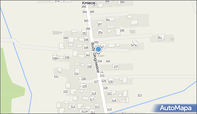 Budy Głogowskie, Budy Głogowskie, 343, mapa Budy Głogowskie