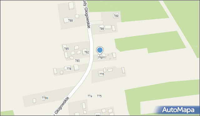 Budy Głogowskie, Budy Głogowskie, 779, mapa Budy Głogowskie