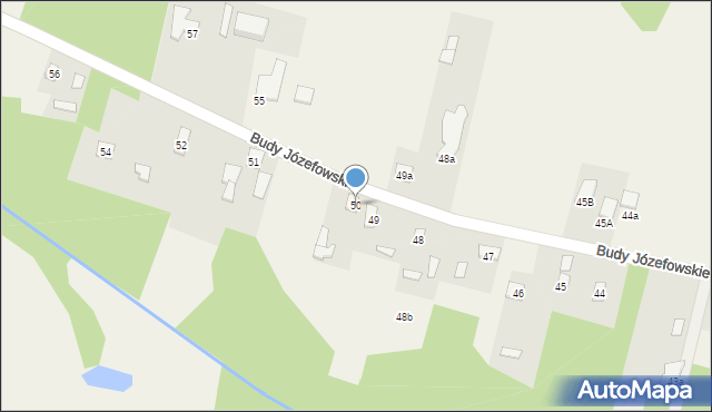 Budy Józefowskie, Budy Józefowskie, 50, mapa Budy Józefowskie