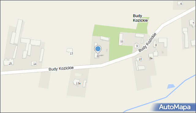 Budy Kozickie, Budy Kozickie, 12, mapa Budy Kozickie