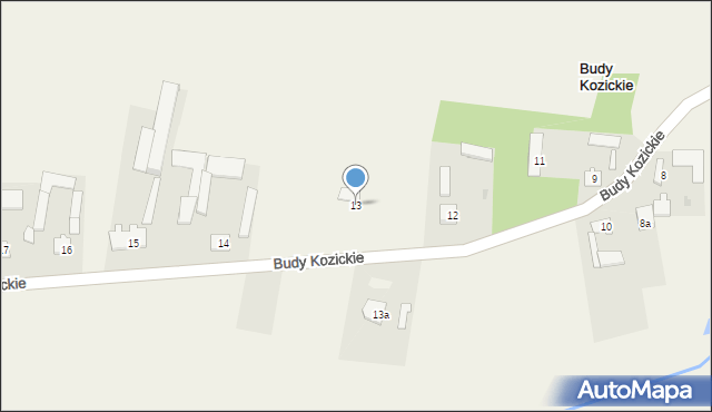 Budy Kozickie, Budy Kozickie, 13, mapa Budy Kozickie