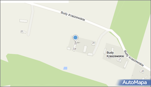 Budy Kraszewskie, Budy Kraszewskie, 21, mapa Budy Kraszewskie