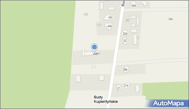 Budy Kupientyńskie, Budy Kupientyńskie, 43c, mapa Budy Kupientyńskie