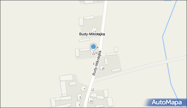 Budy-Mikołajka, Budy-Mikołajka, 11, mapa Budy-Mikołajka