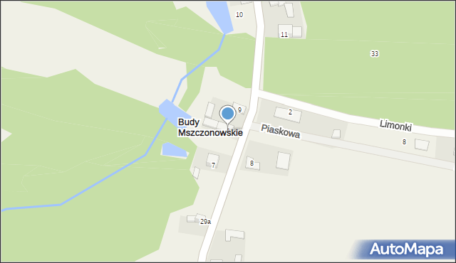 Budy Mszczonowskie, Budy Mszczonowskie, 9, mapa Budy Mszczonowskie