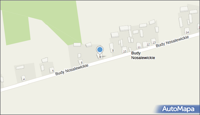 Budy Nosalewickie, Budy Nosalewickie, 8, mapa Budy Nosalewickie