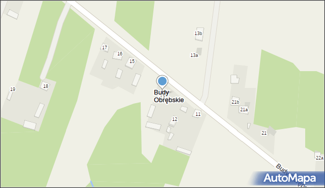 Budy Obrębskie, Budy Obrębskie, 14, mapa Budy Obrębskie