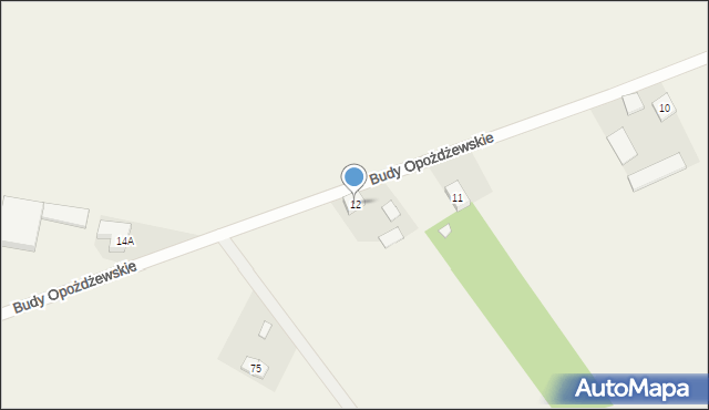 Budy Opożdżewskie, Budy Opożdżewskie, 12, mapa Budy Opożdżewskie