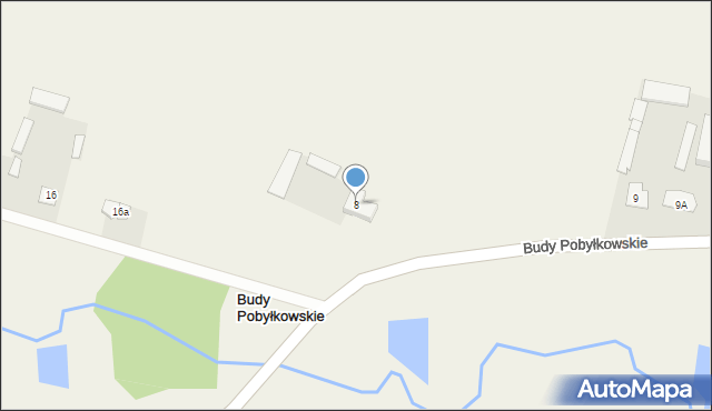 Budy Pobyłkowskie, Budy Pobyłkowskie, 8, mapa Budy Pobyłkowskie