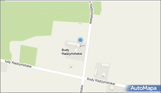 Budy Radzymińskie, Budy Radzymińskie, 14, mapa Budy Radzymińskie