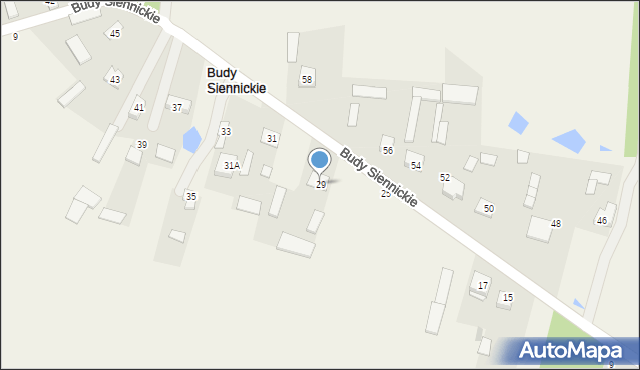 Budy Siennickie, Budy Siennickie, 29, mapa Budy Siennickie