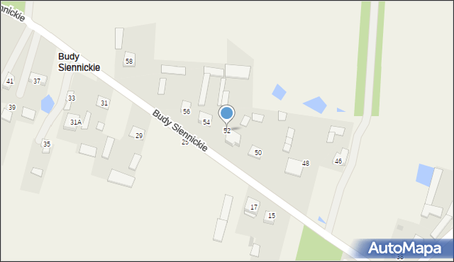 Budy Siennickie, Budy Siennickie, 52, mapa Budy Siennickie
