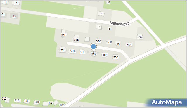 Budy Siennickie, Budy Siennickie, 55M, mapa Budy Siennickie