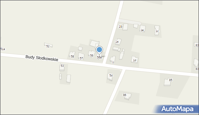 Budy Słodkowskie, Budy Słodkowskie, 56a, mapa Budy Słodkowskie