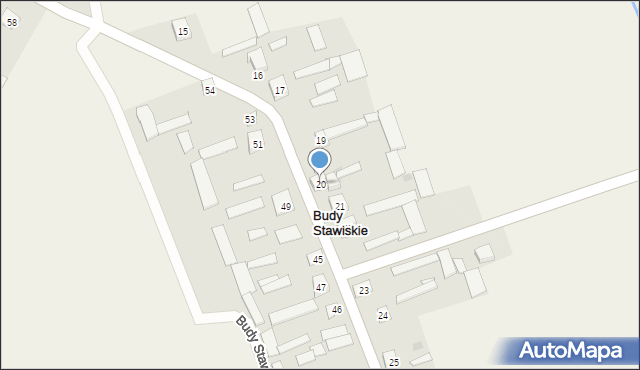 Budy Stawiskie, Budy Stawiskie, 20, mapa Budy Stawiskie