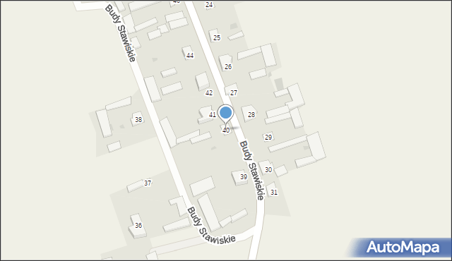 Budy Stawiskie, Budy Stawiskie, 40, mapa Budy Stawiskie