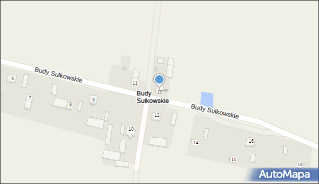 Budy Sułkowskie, Budy Sułkowskie, 13, mapa Budy Sułkowskie