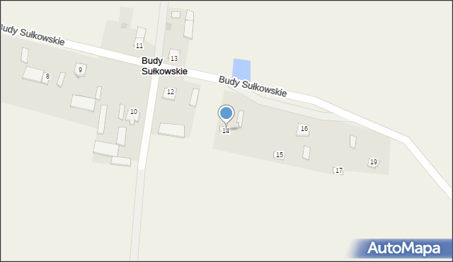 Budy Sułkowskie, Budy Sułkowskie, 14, mapa Budy Sułkowskie