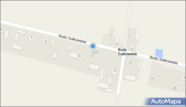 Budy Sułkowskie, Budy Sułkowskie, 9, mapa Budy Sułkowskie