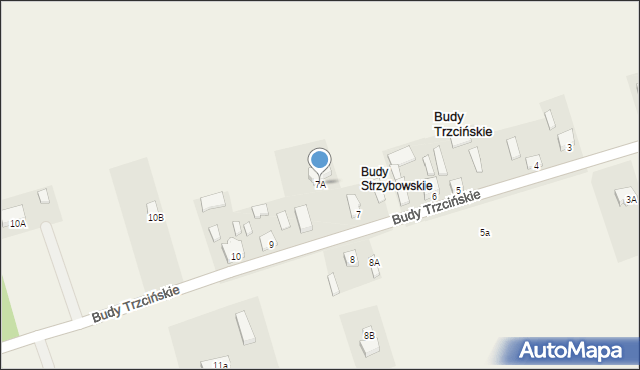 Budy Trzcińskie, Budy Trzcińskie, 7A, mapa Budy Trzcińskie