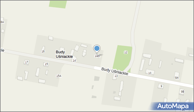 Budy Uśniackie, Budy Uśniackie, 14A, mapa Budy Uśniackie